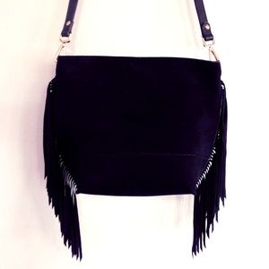 Black suede purse